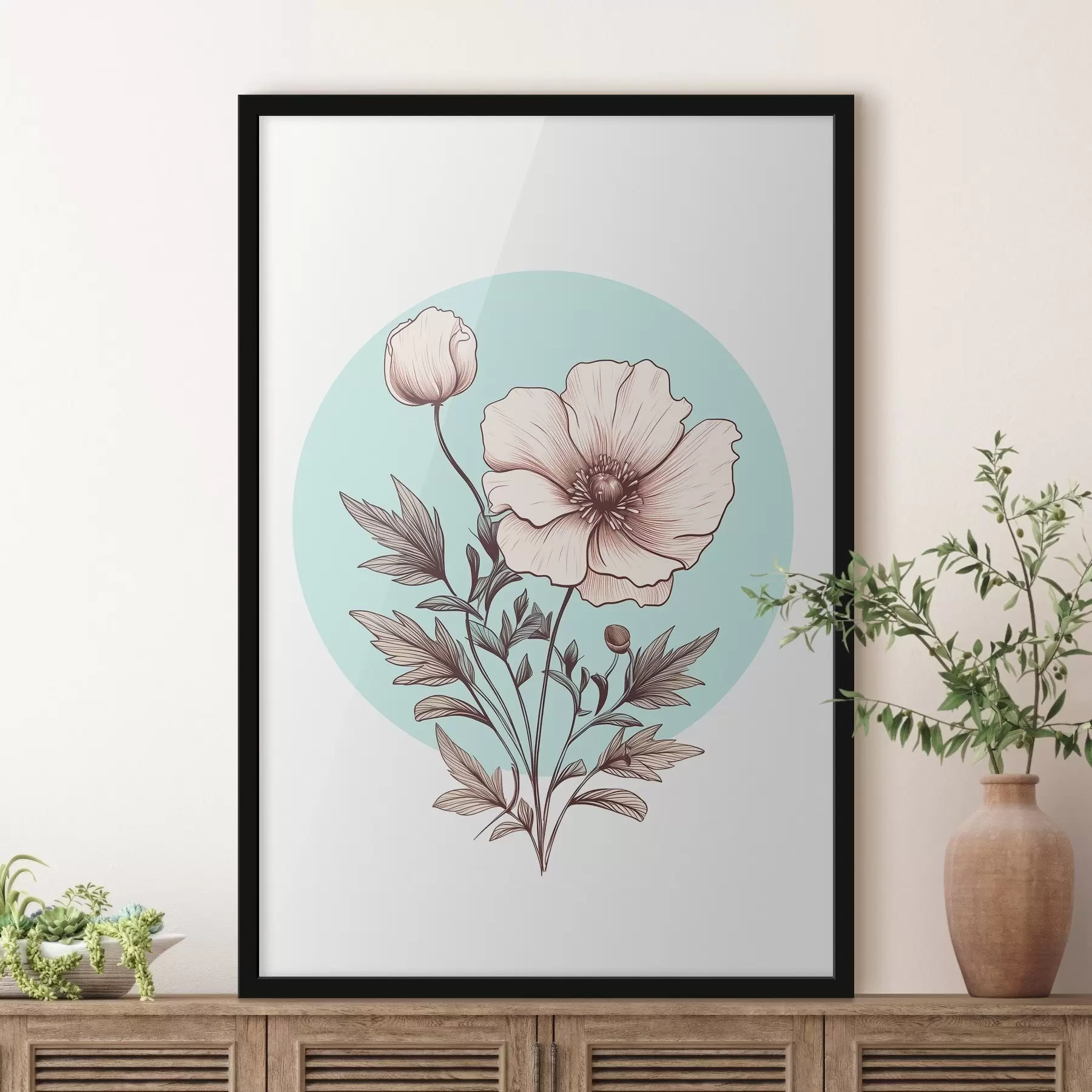Papier peint Fleur de pavot peinte f43995