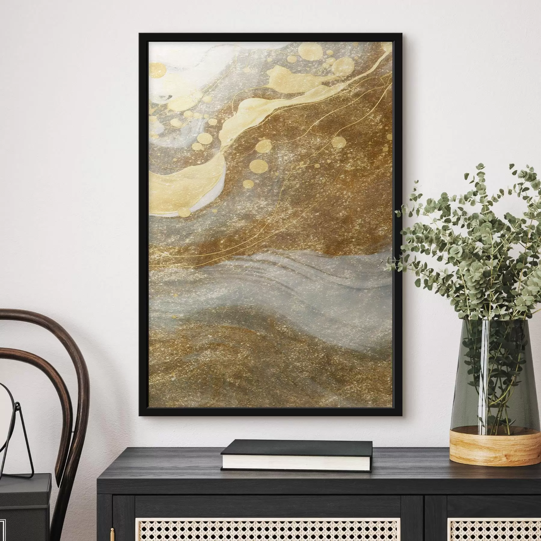 Tableau Vagues abstraites à l'aquarelle f44003
