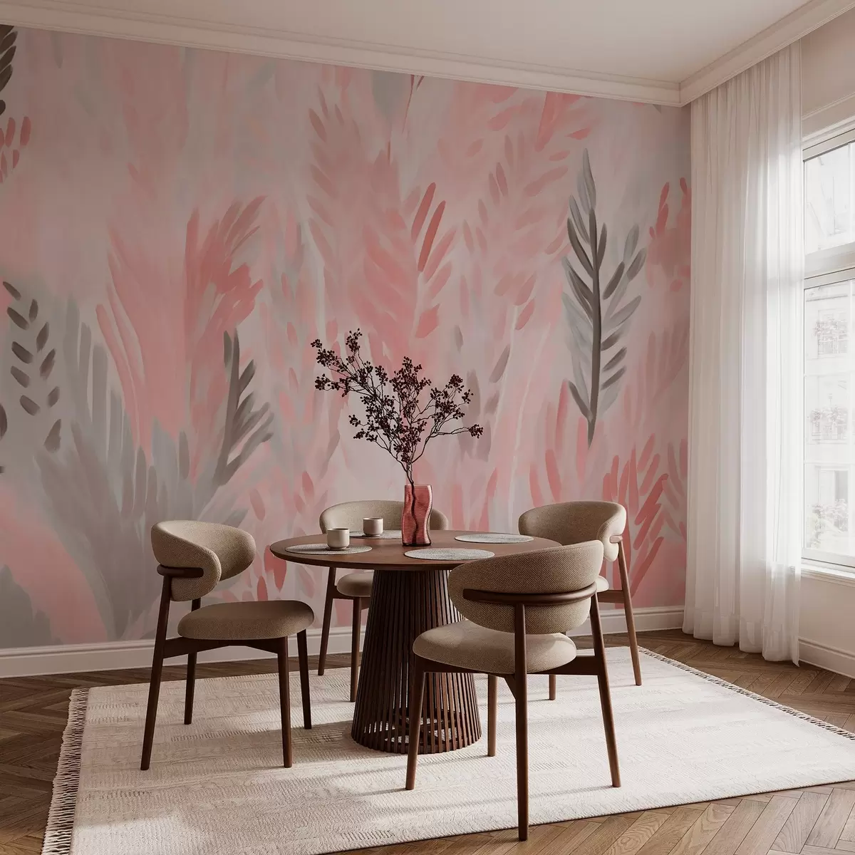 Papier peint Végétation en tons de rose w03738v1