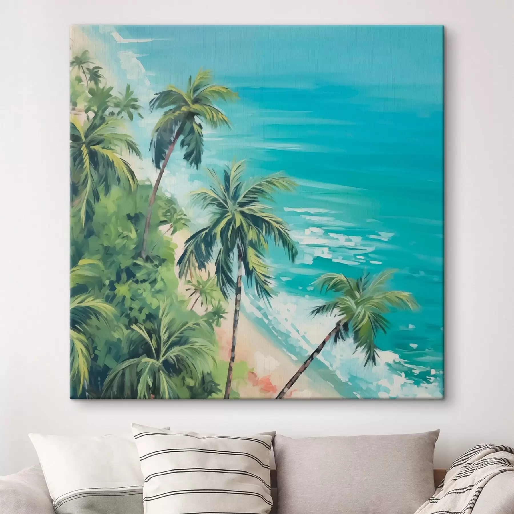 Tableau Palmiers en bord de mer s44126