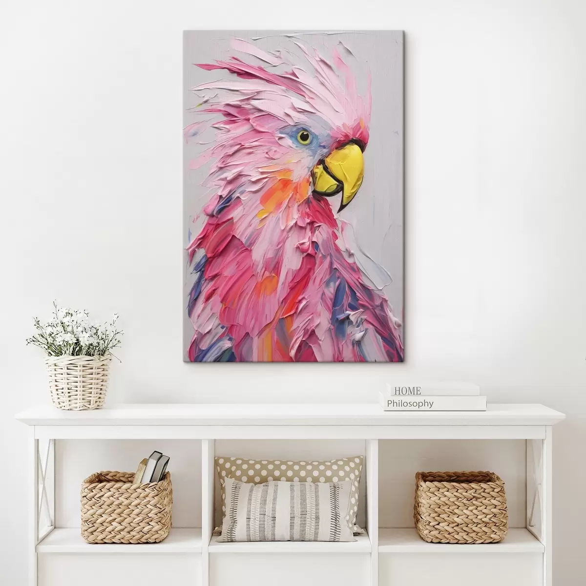 Tableau Peinture imitation cacatoès s44132