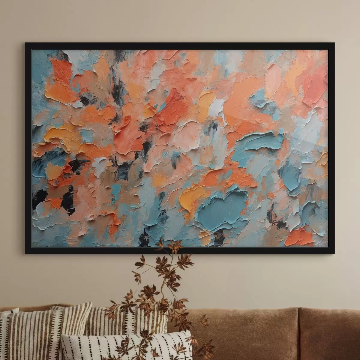Poster Peinture à l'huile abstraite avec différentes couleurs f44072
