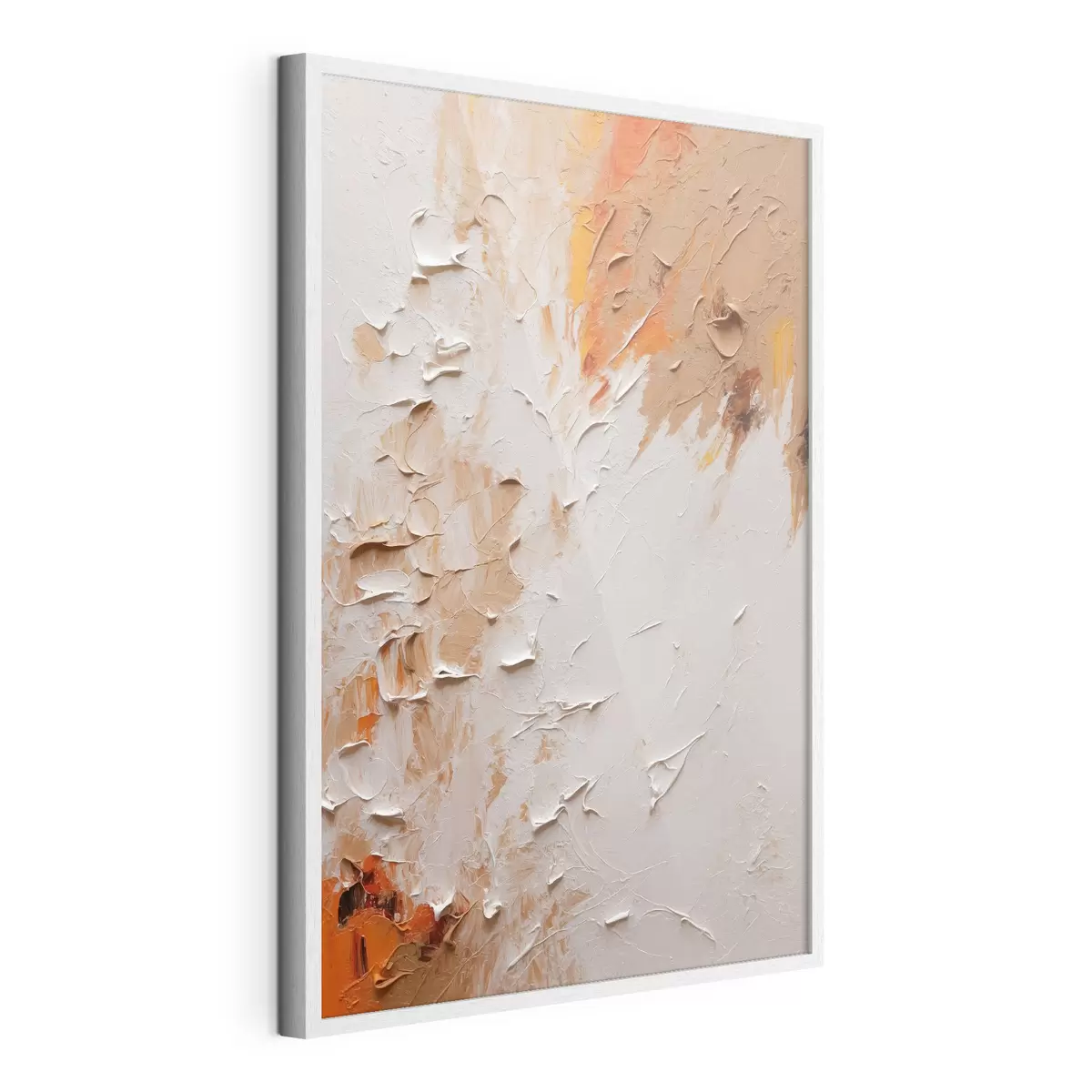 Poster Peinture à l'huile abstraite avec des couleurs blanches et brunes f44076