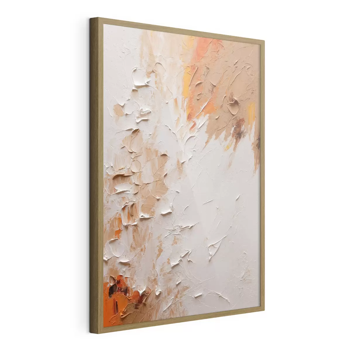 Poster Peinture à l'huile abstraite avec des couleurs blanches et brunes f44076