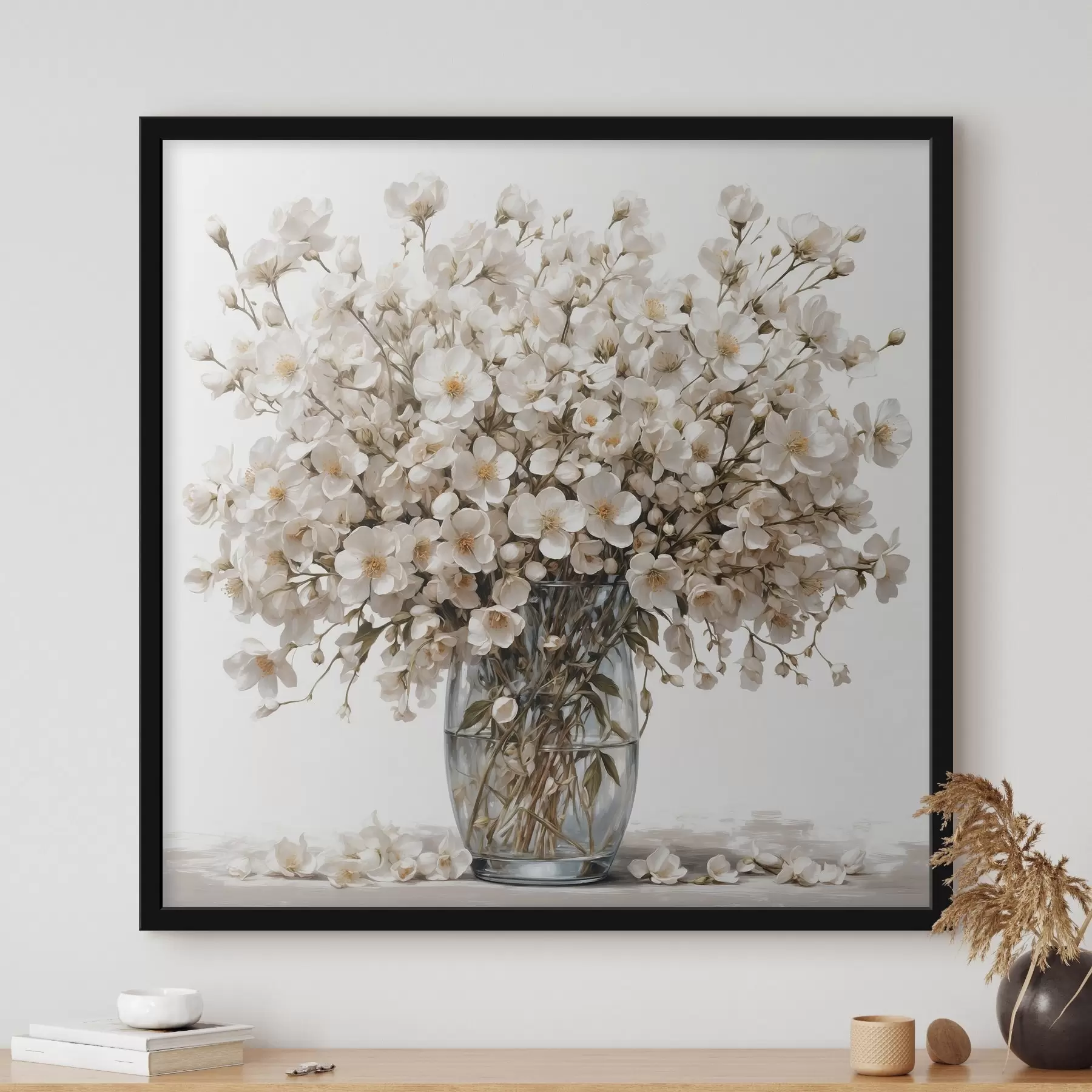 Papier peint Fleurs blanches dans un vase transparent f44092
