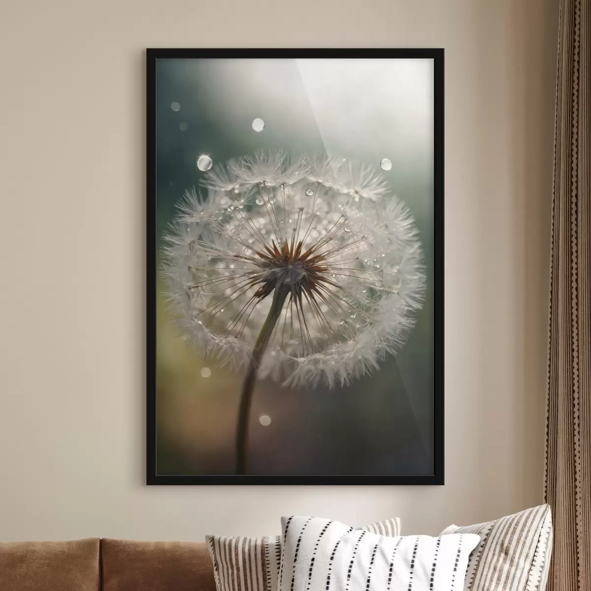 Poster Pissenlit sur fond flou f44097