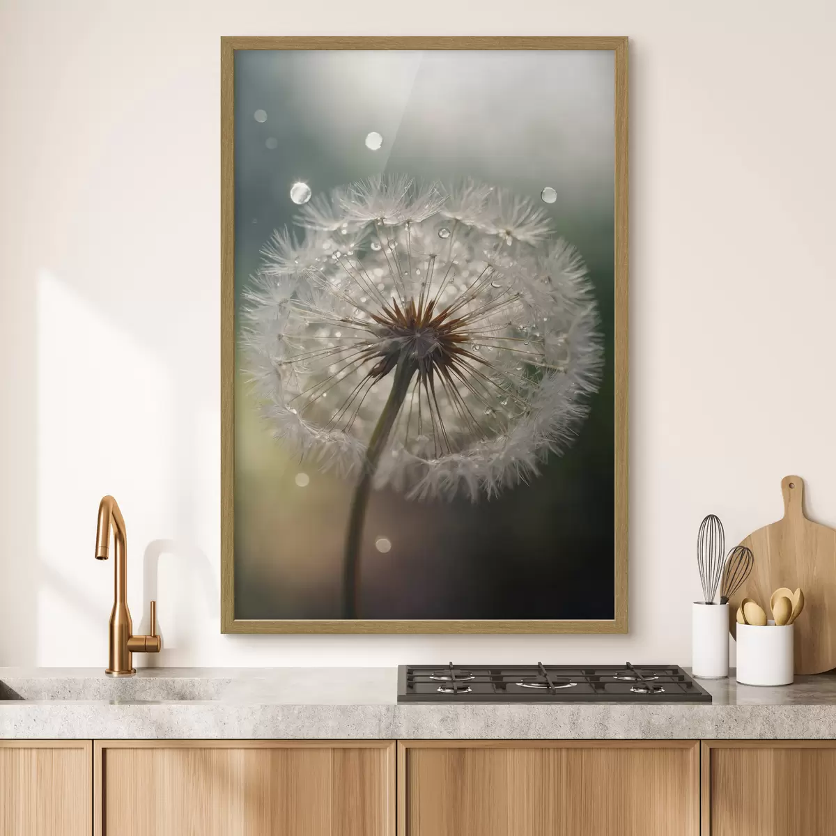 Poster Pissenlit sur fond flou f44097