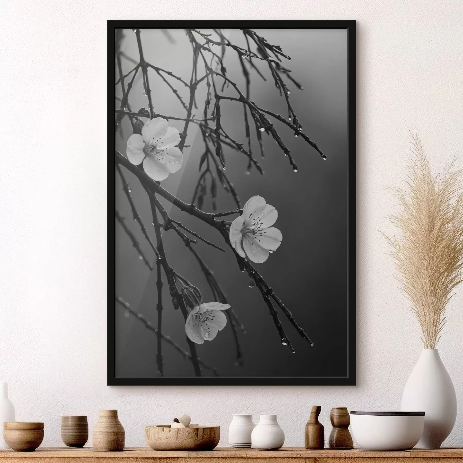 Tableau Fleurs sur les branches après la pluie f44098