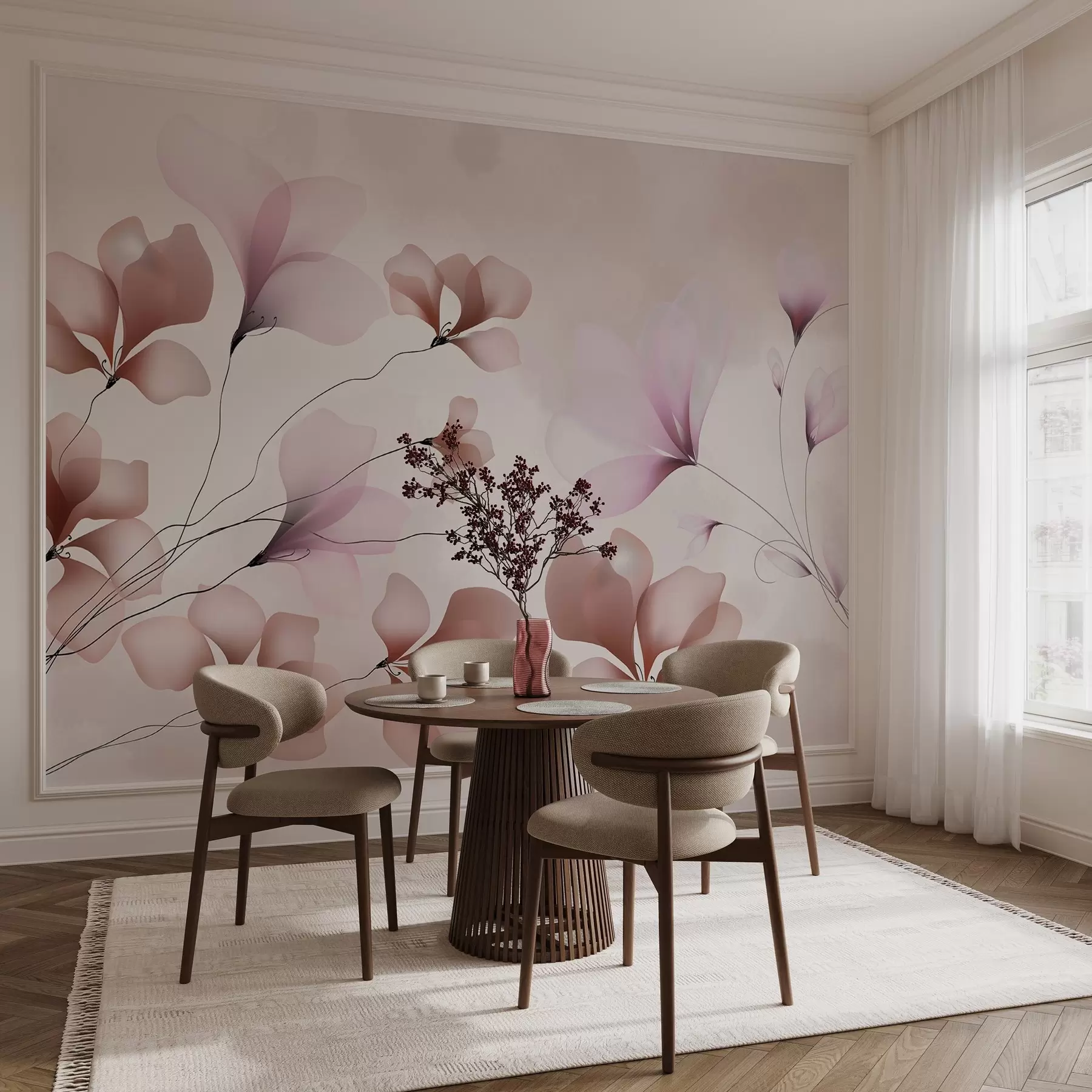 Papier peint Fleurs délicates w03714