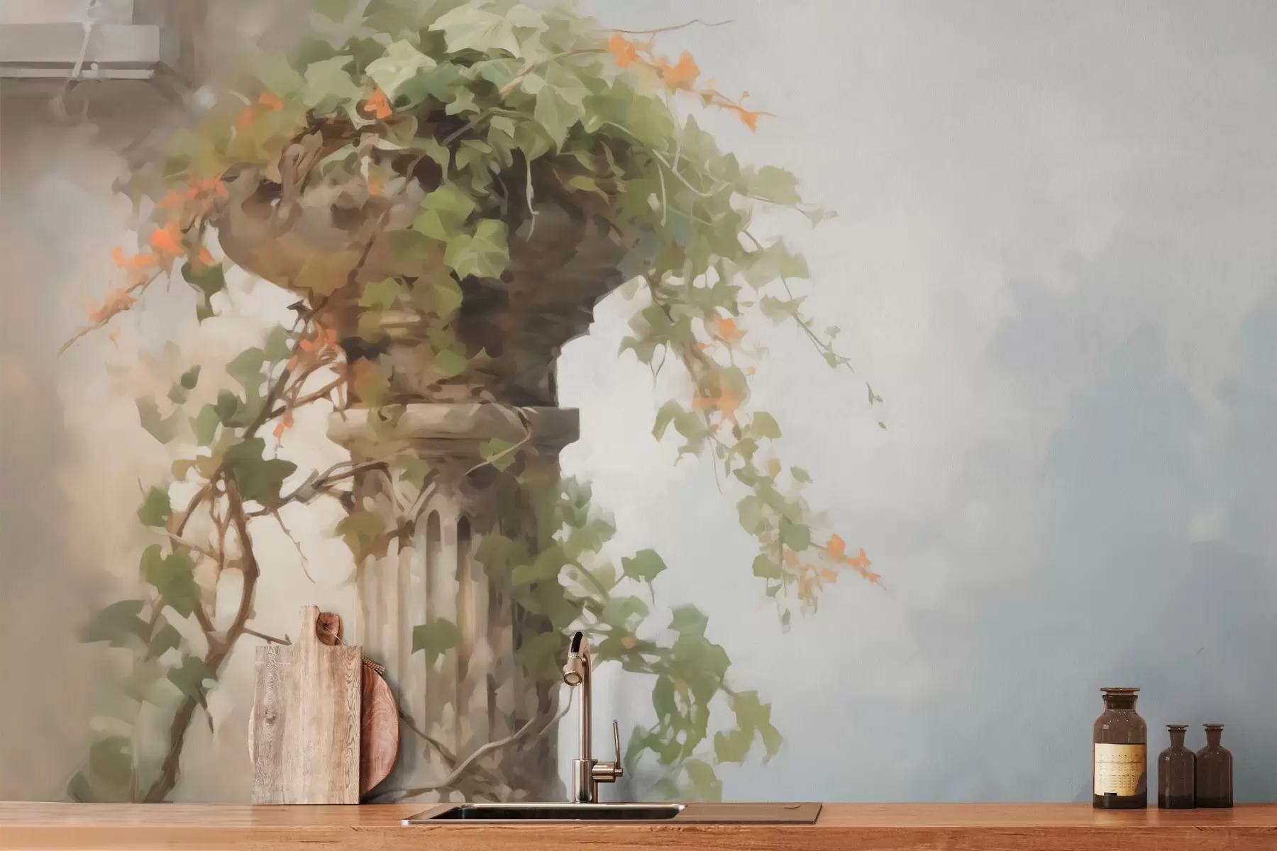 Papier peint Plante grimpante sur une colonne w03847