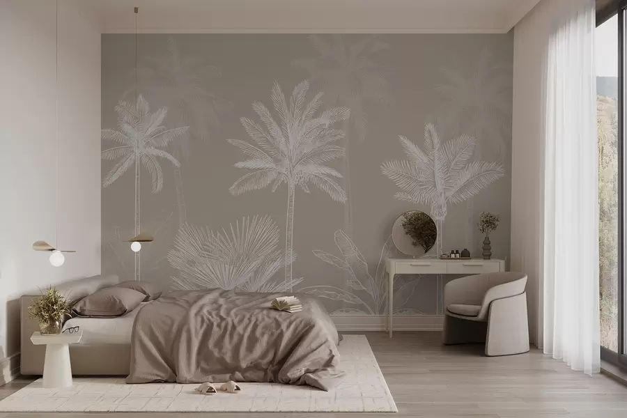 Papier peint Palmiers blancs w03831