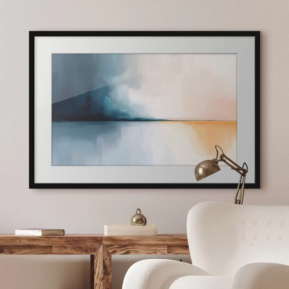 Poster Montagnes dans les tons verts f44171