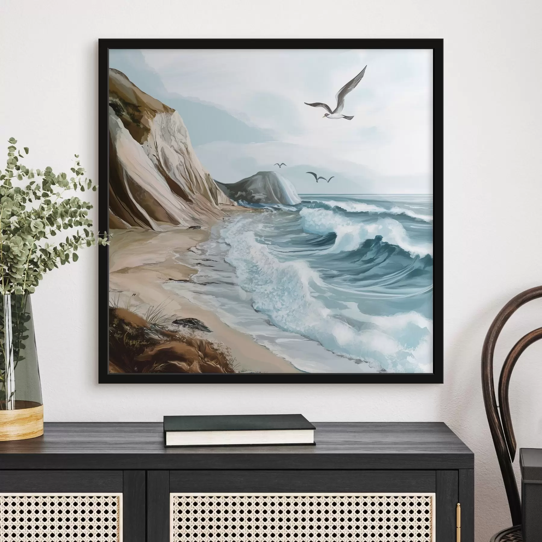 Papier peint Plage de sable et oiseaux f44222