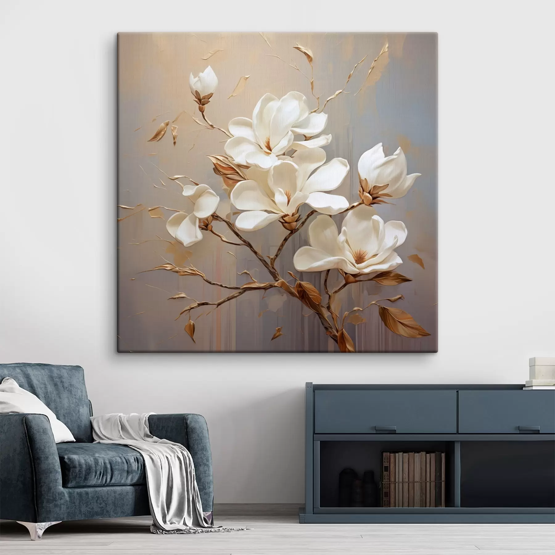 Tableau Magnolias dans des tons chauds s43896
