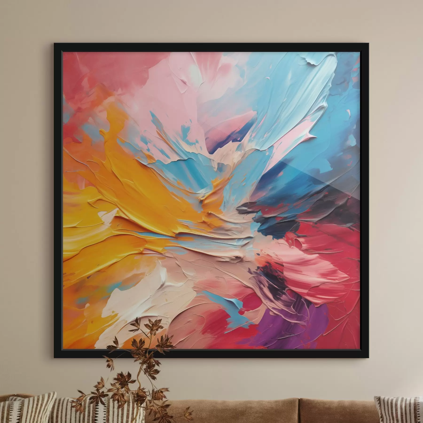 Papier peint Explosion de couleurs dans un style impressionniste abstrait f43897