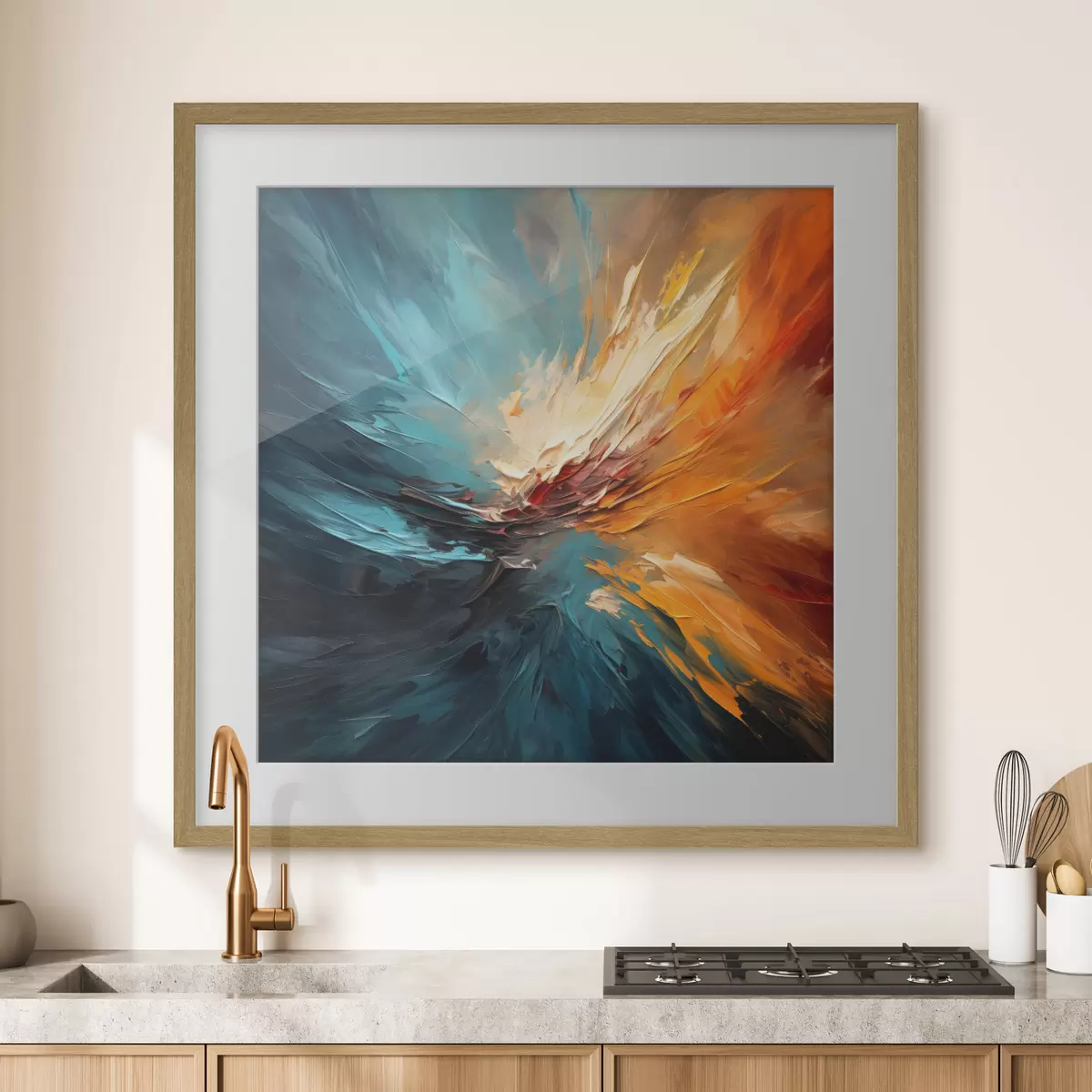 Poster Tourbillon abstrait de couleurs f44042
