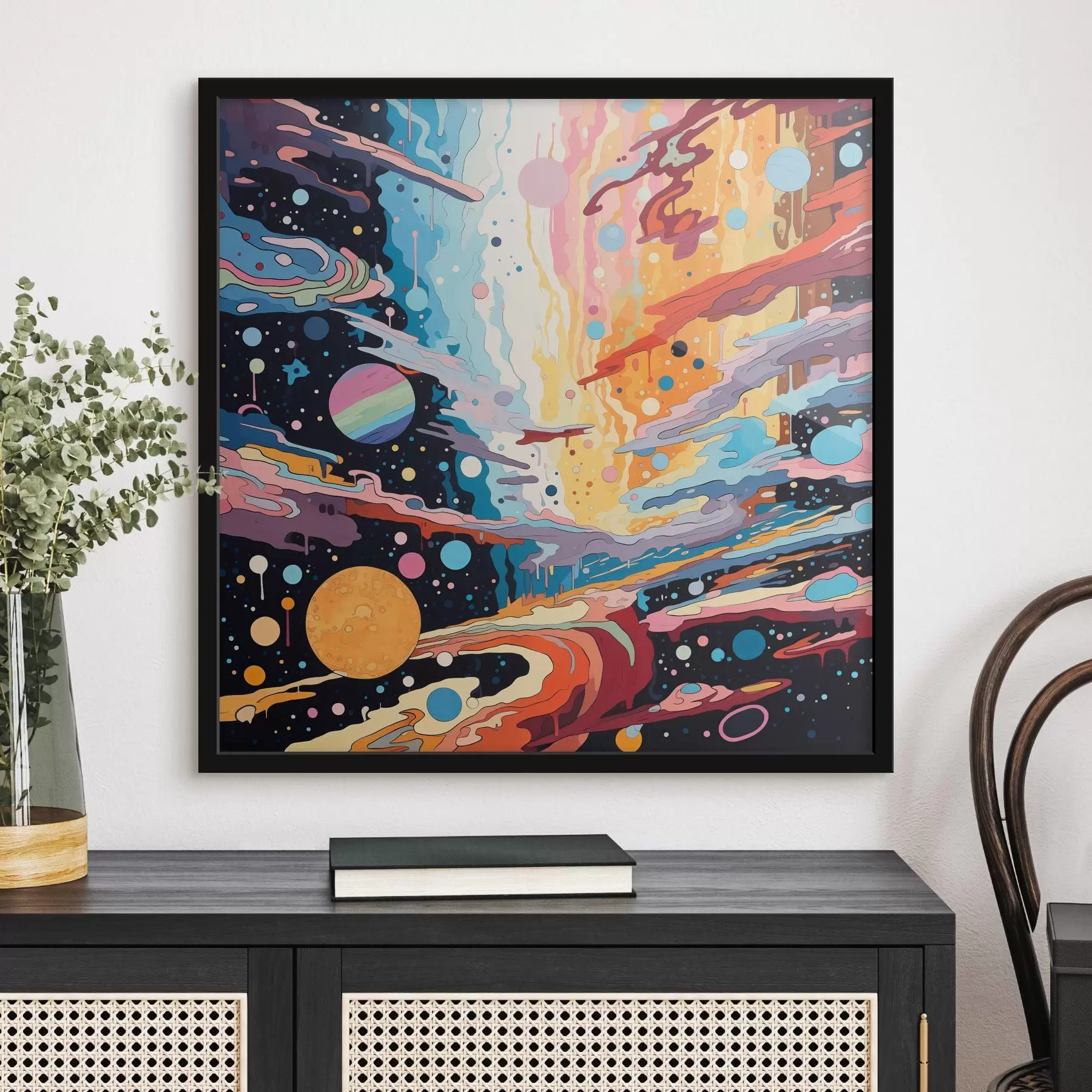 Papier peint Univers en mouvement dans le style de la peinture abstraite f44238