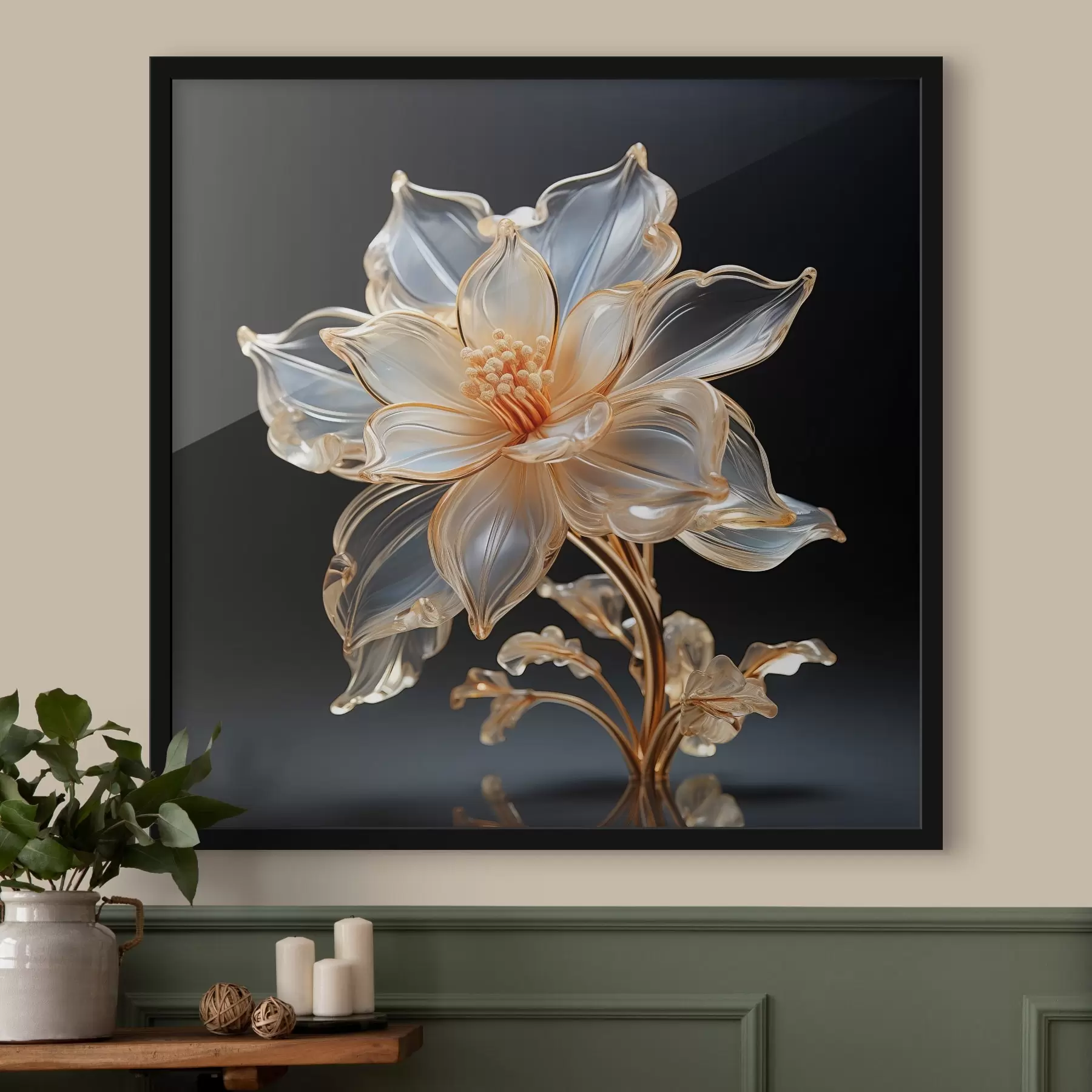 Papier peint Fleur transparente exquise dans un style minimaliste f44251