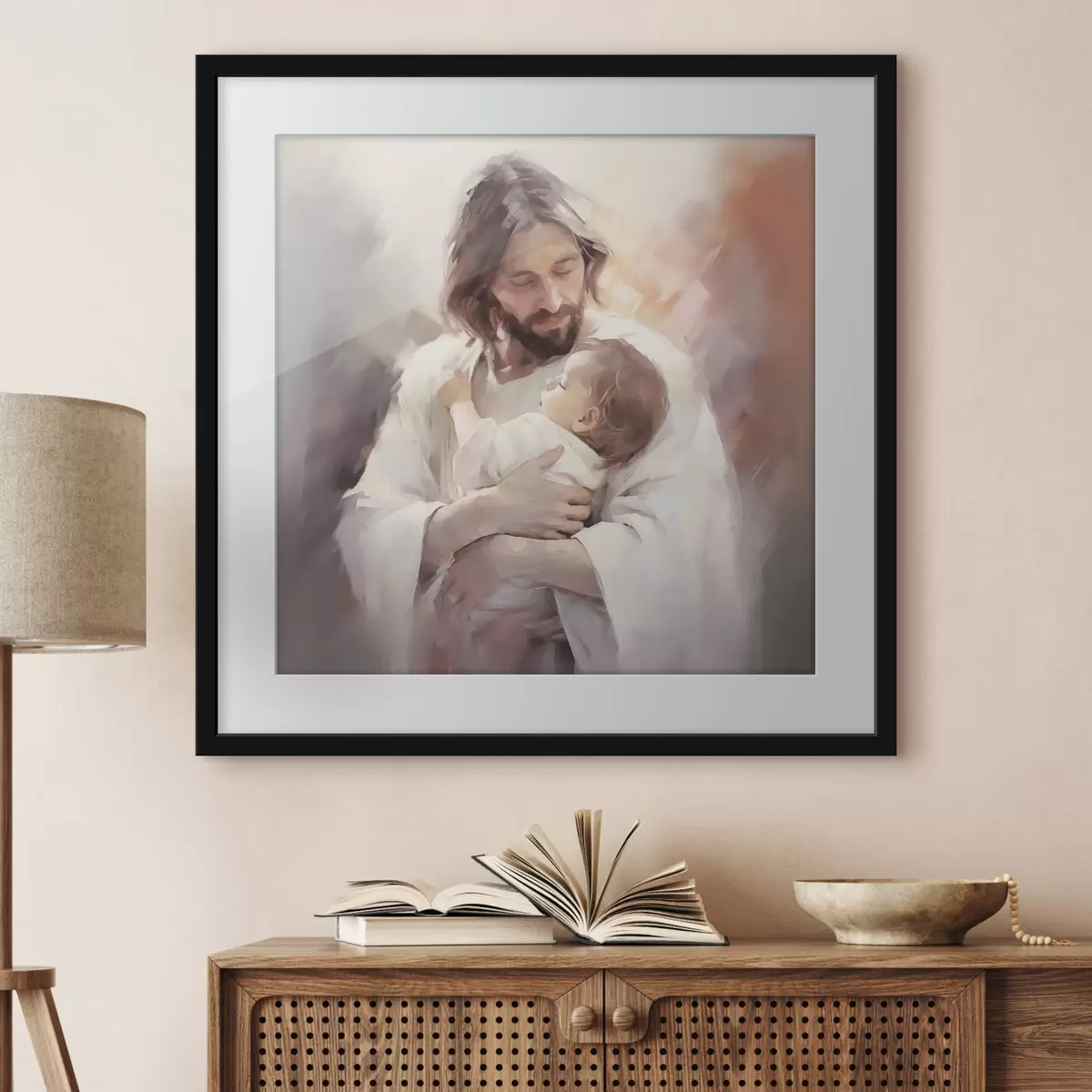 Poster Jésus avec un enfant f44283