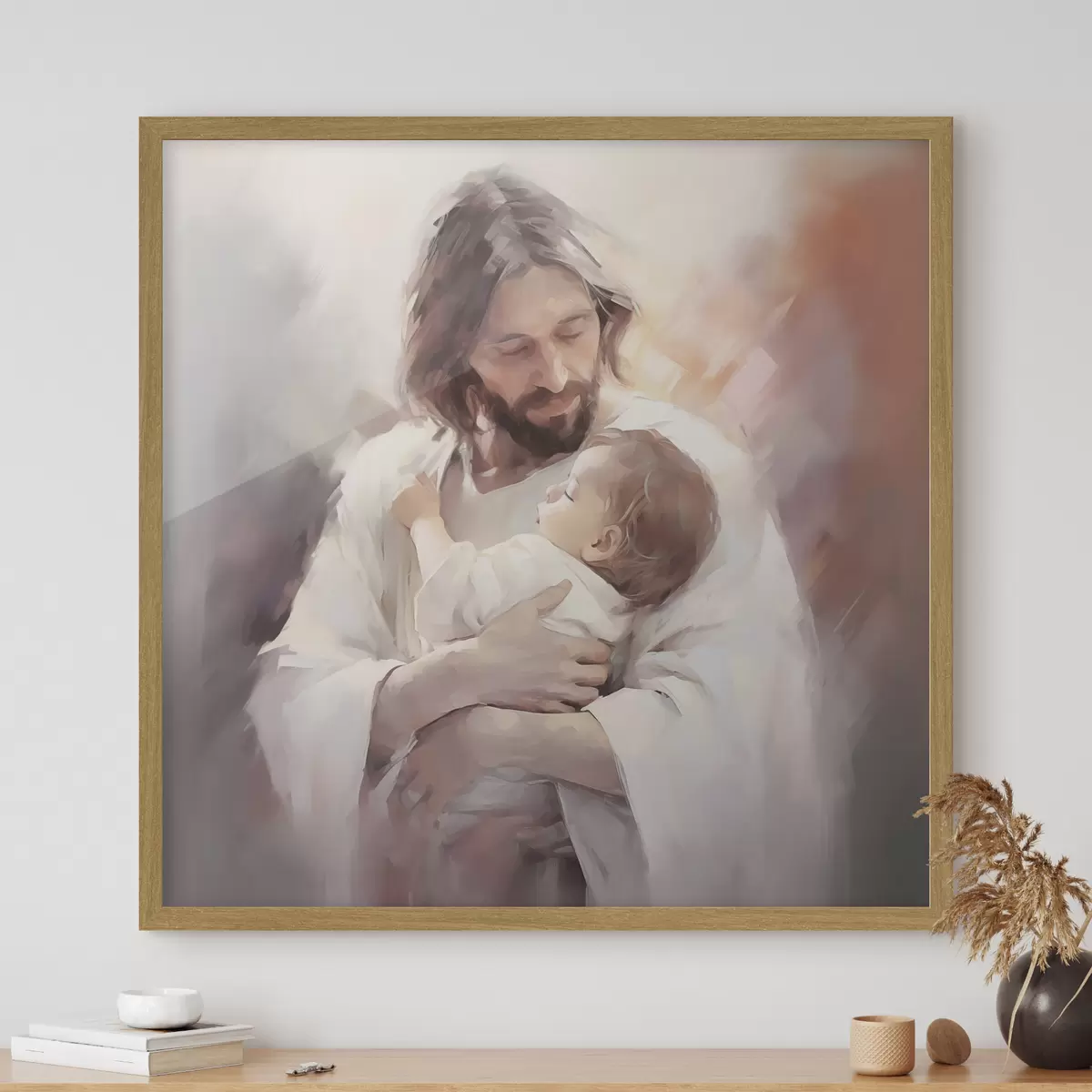 Poster Jésus avec un enfant f44283