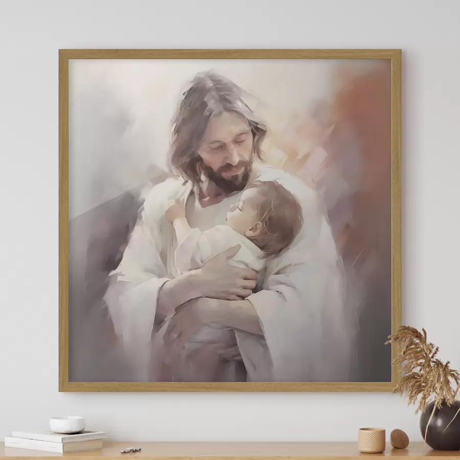 Papier peint Jésus avec un enfant f44283
