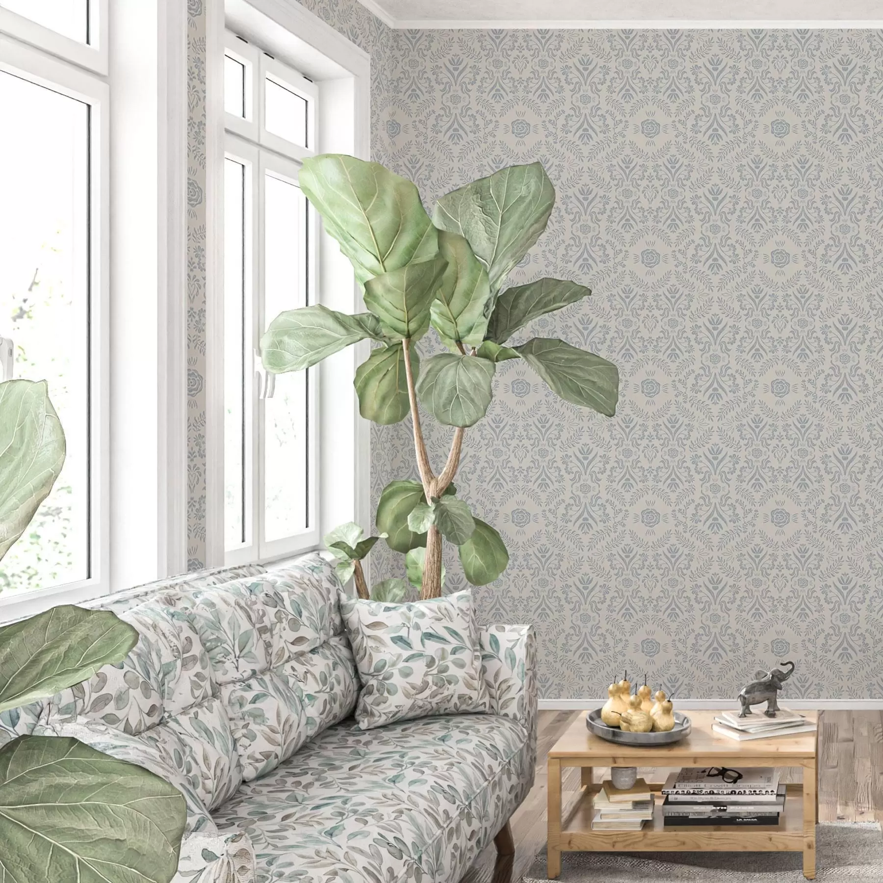 Papier peint Motifs bleus a00113