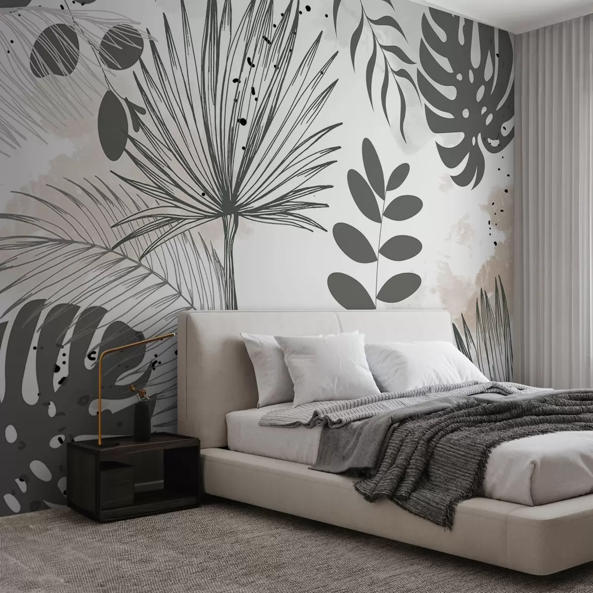 Papier peint Feuilles tropicales w03886