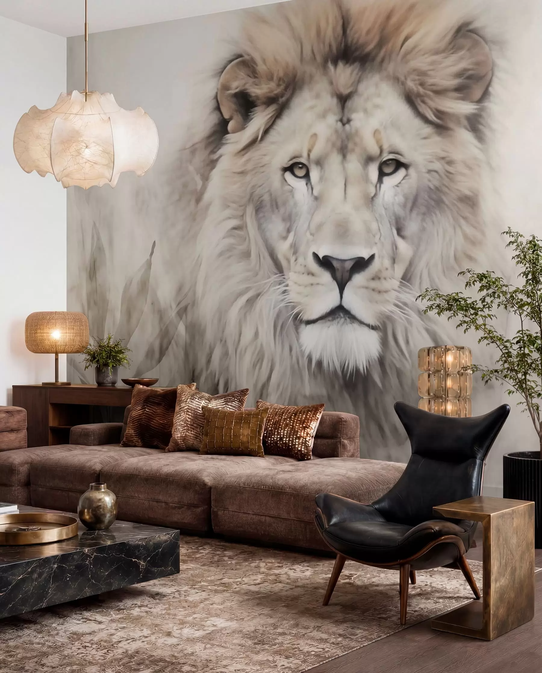 Papier peint Le regard doux du lion w03888