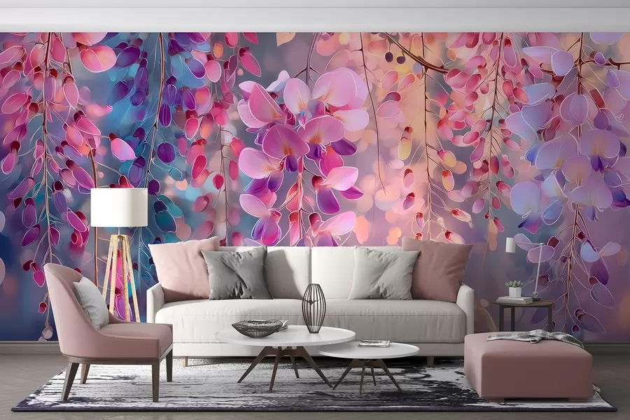 Papier peint Lilas coloré dans un style aquarelle w09103