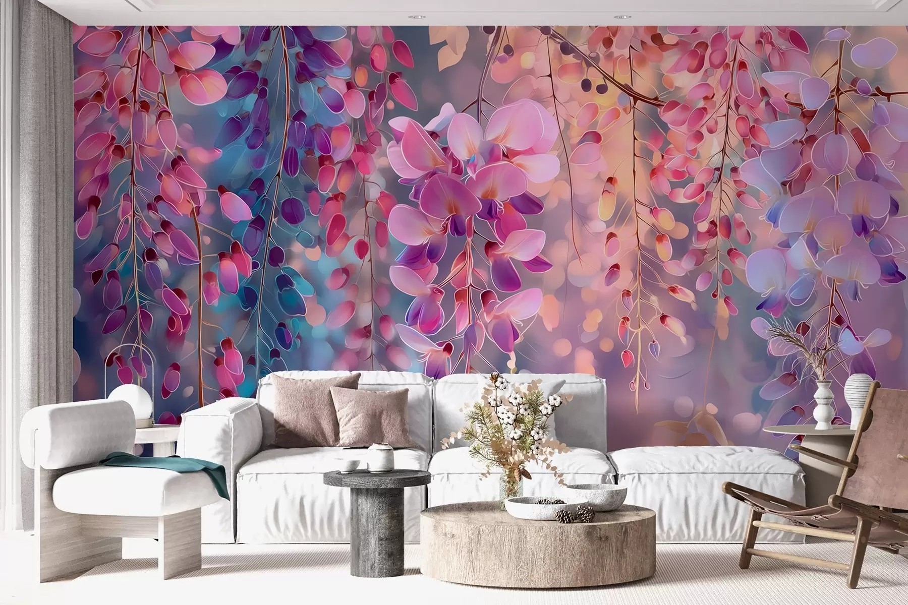 Papier peint Lilas coloré dans un style aquarelle w09103