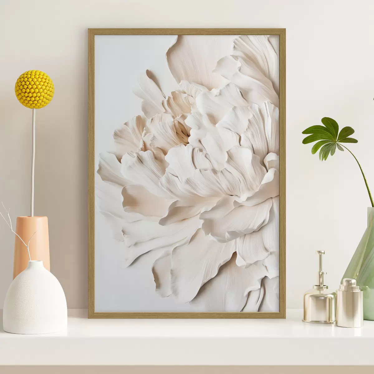Poster Grande fleur beige f44316