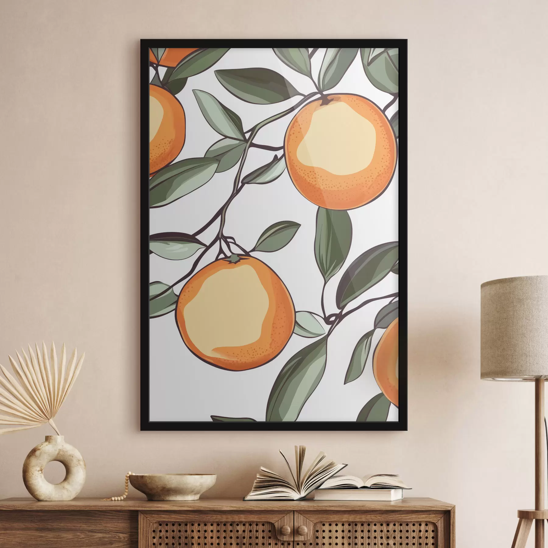 Papier peint Oranges peintes sur une branche f44319