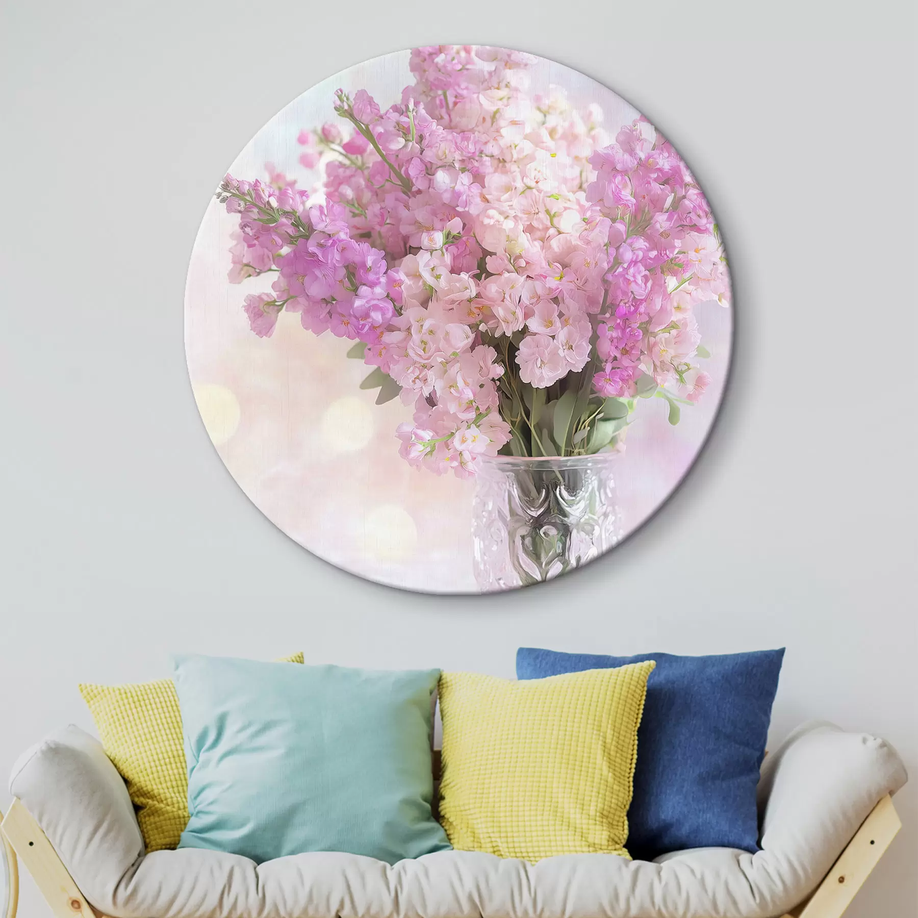 Tableau Bouquet rose dans un vase r44315