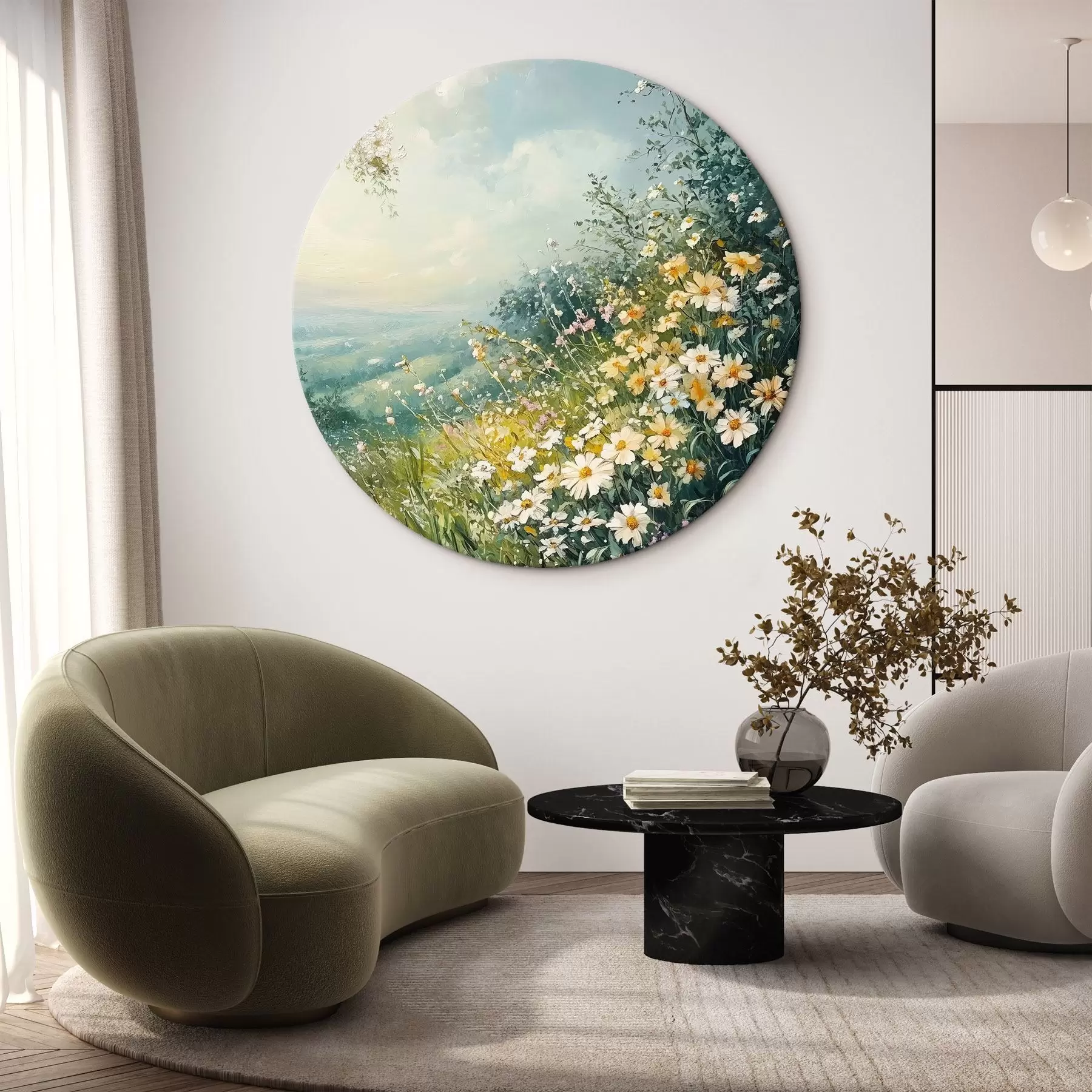 Tableau Champs fleuris dans les montagnes r44325