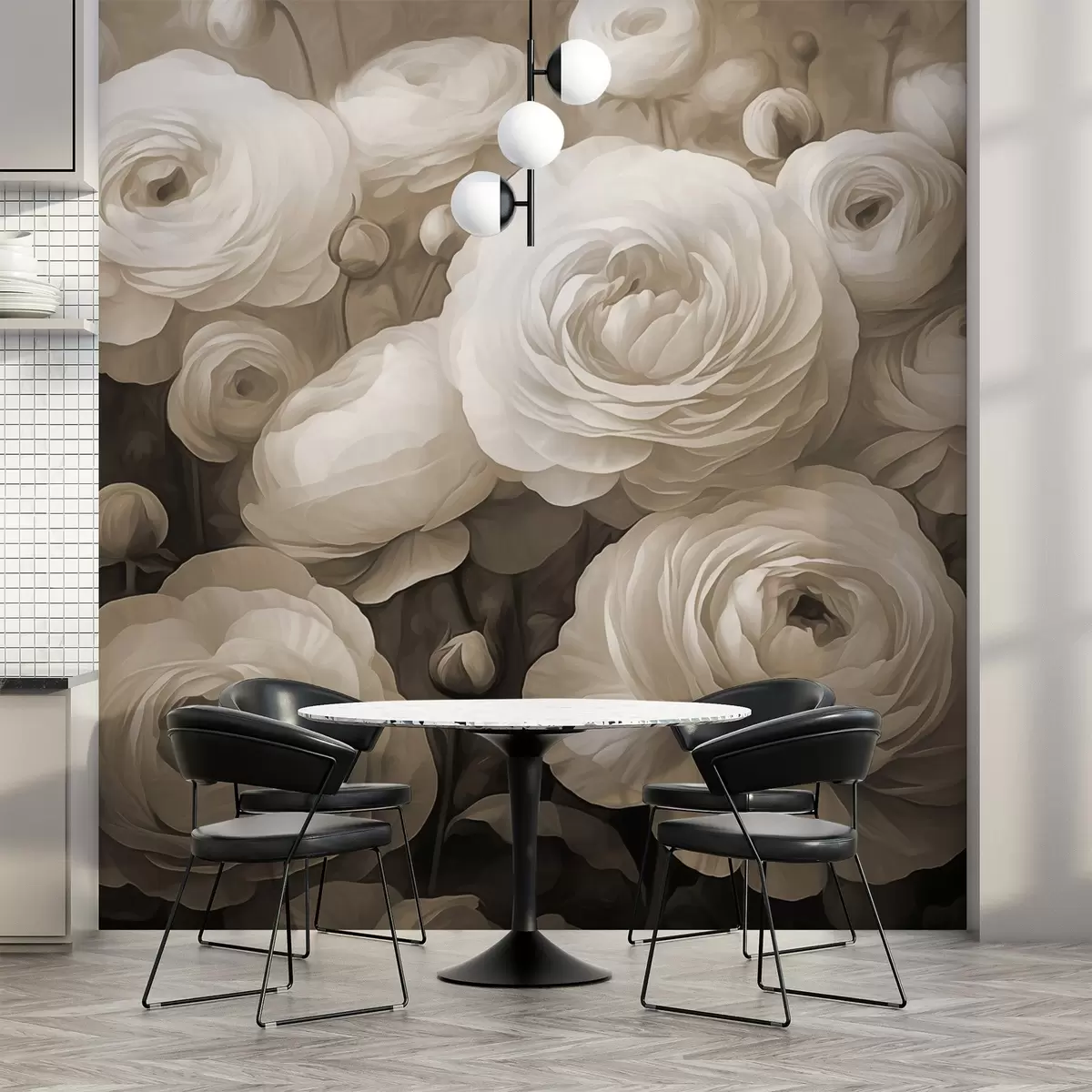 Papier peint Fleurs volumétriques w03915v1