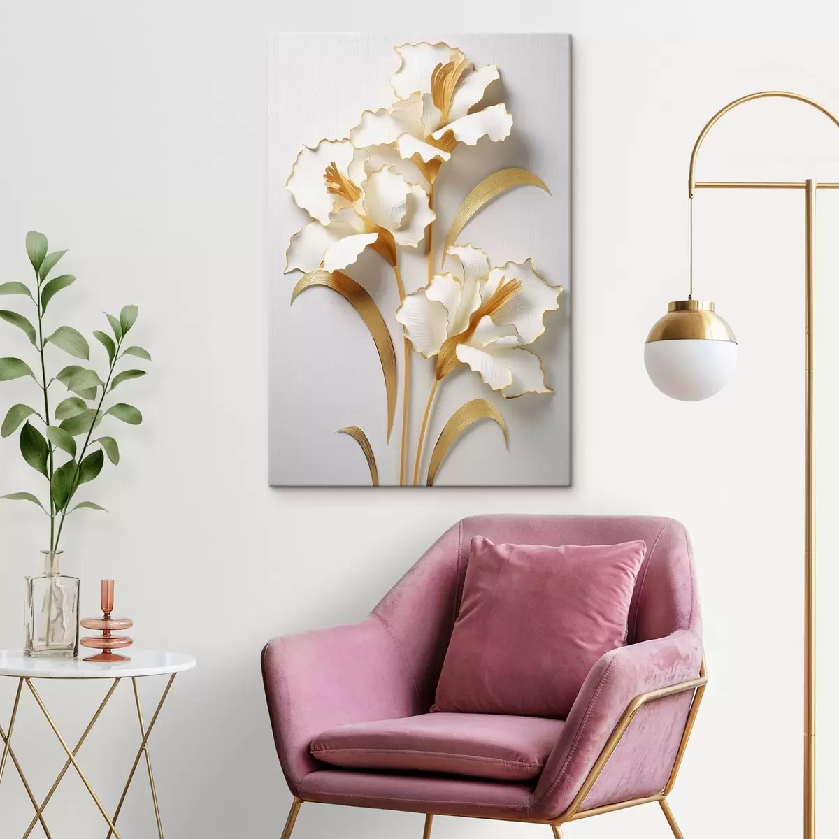 Tableau Bouquet de fleurs magnifiques sur fond clair s44389