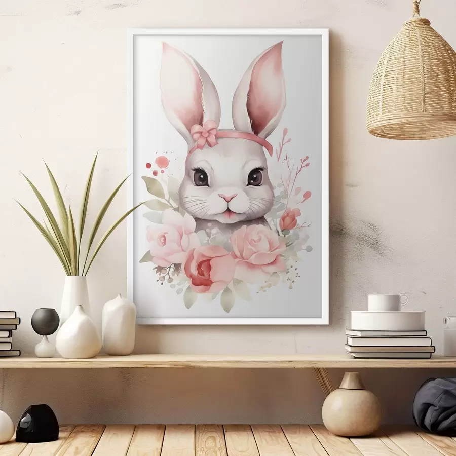 Papier peint Lièvre aquarelle f44387