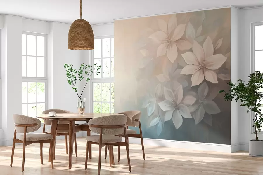 Papier peint fleurs élégantes dans le style de la peinture à l'huile  w03770