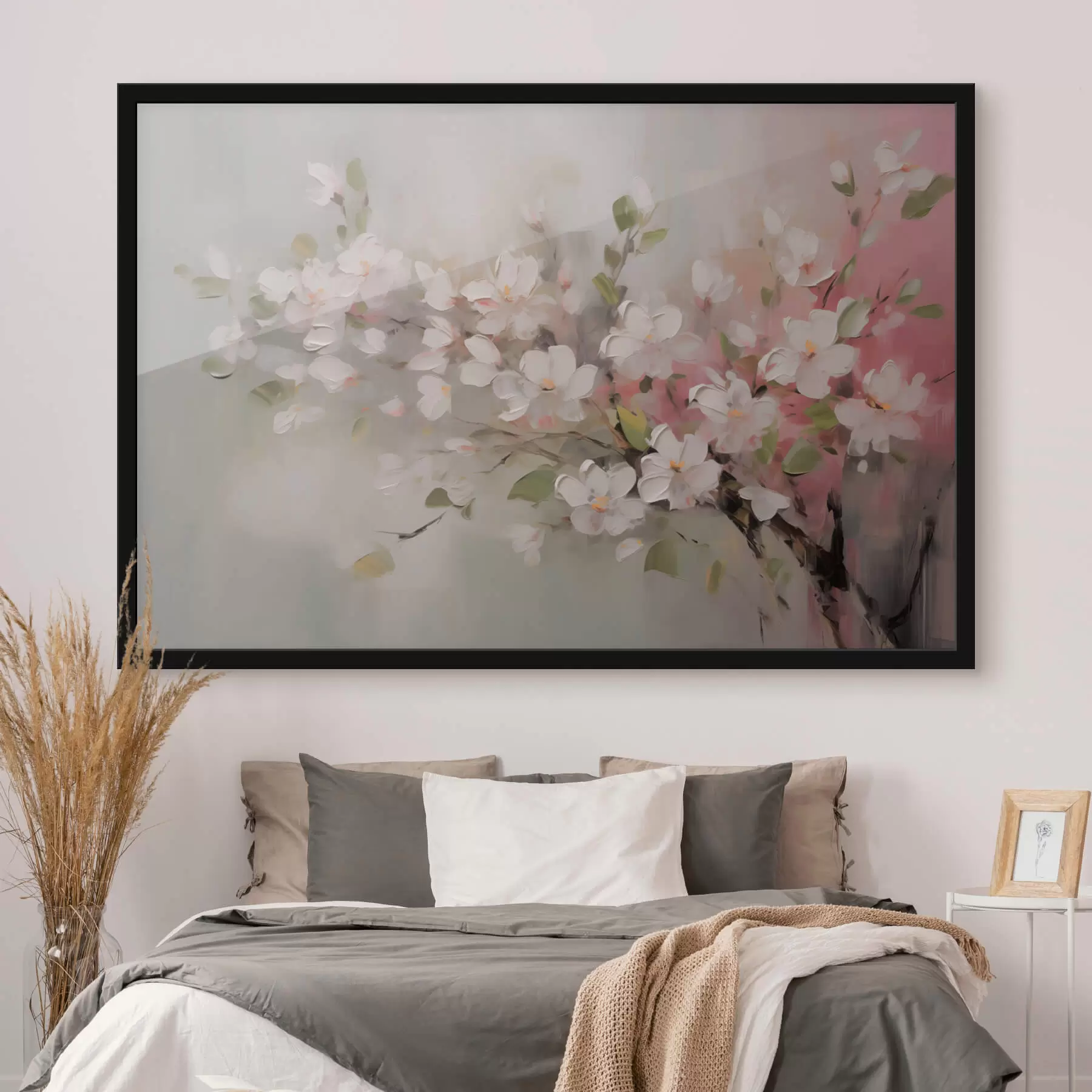 Papier peint Branche abstraite avec des fleurs douces f44366