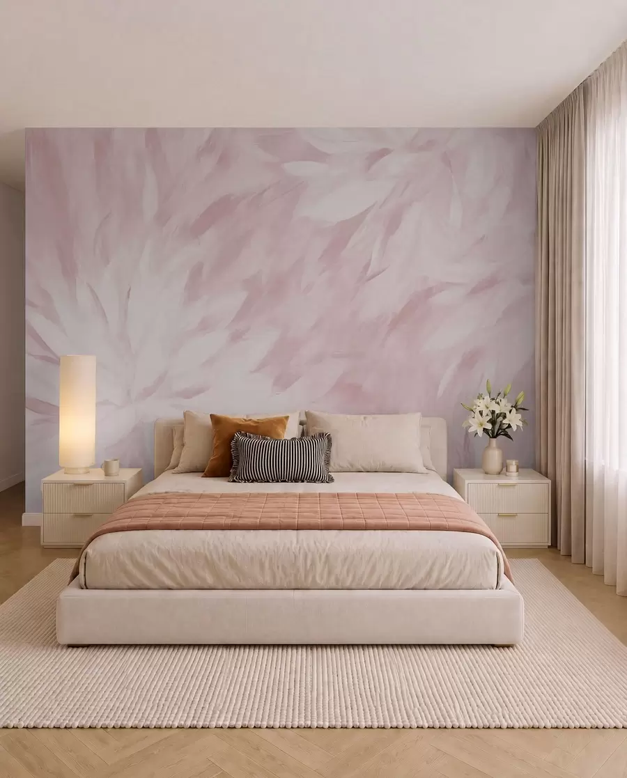 Papier peint Fleurs dans le style des traits doux w03986v1