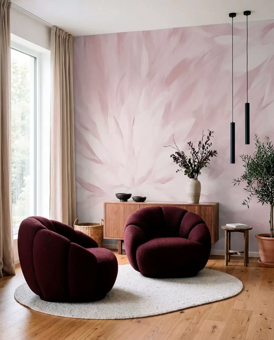 Papier peint Fleurs dans le style des traits doux w03986v1