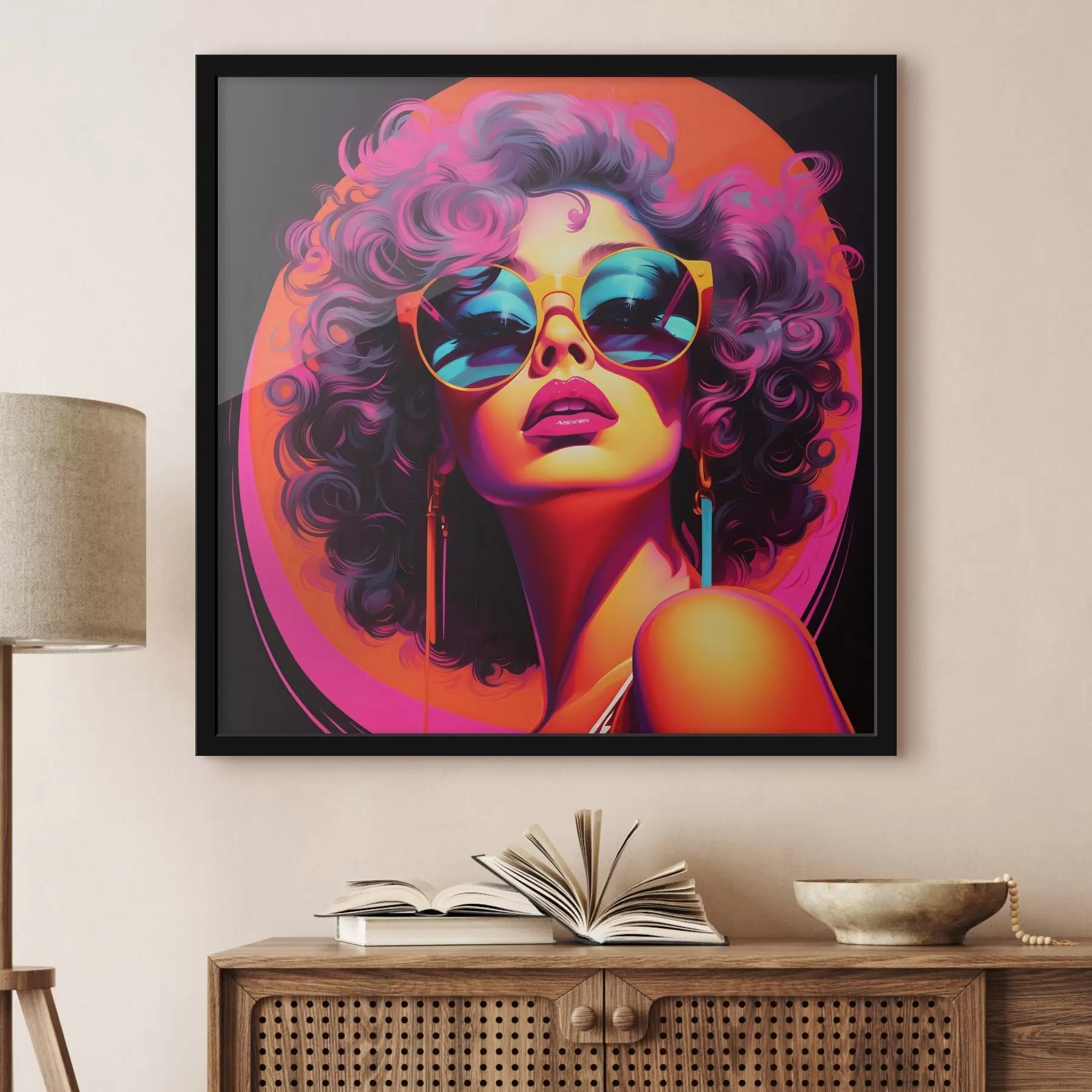 Papier peint Femme élégante portant des lunettes de soleil f44335