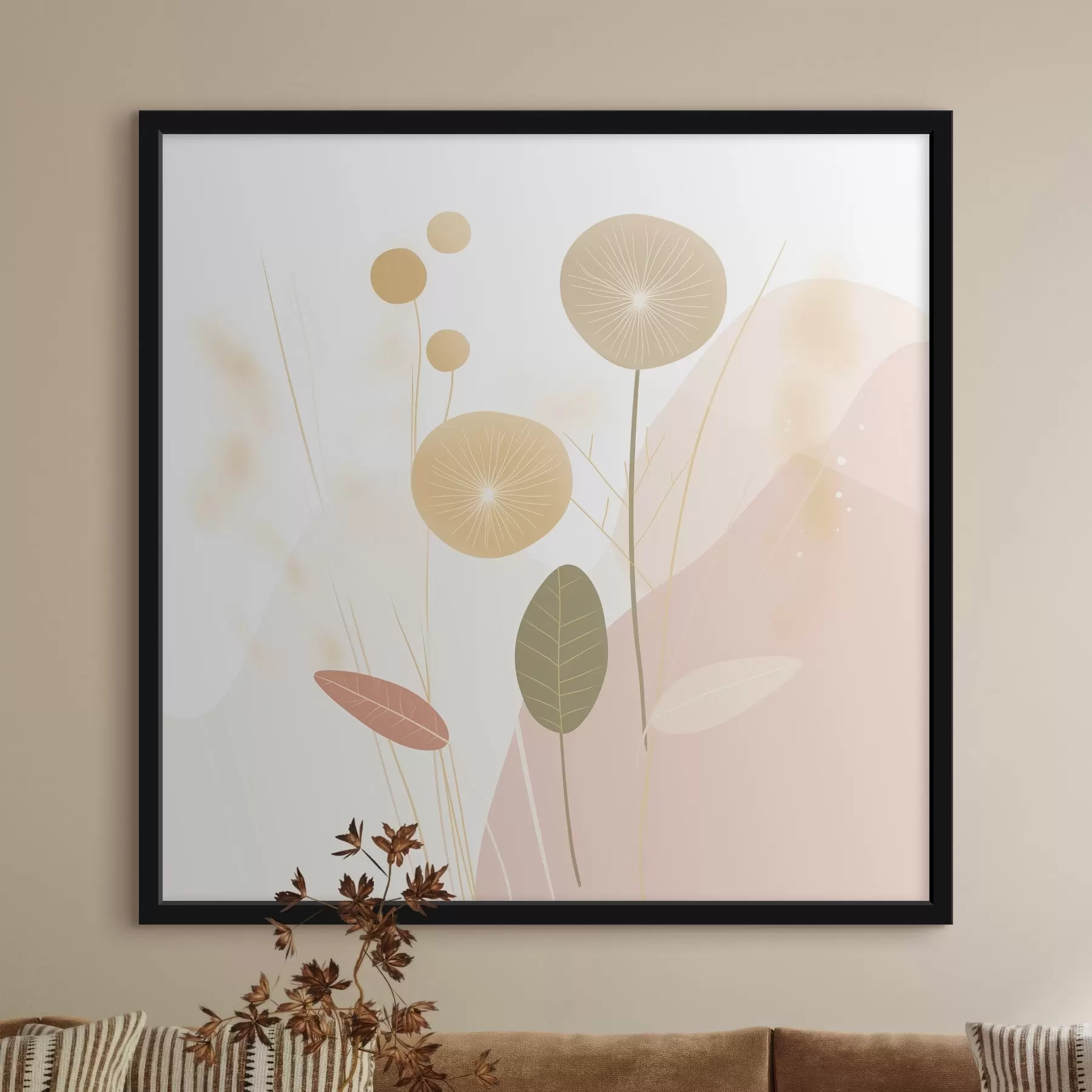 Papier peint Fleurs abstraites dans des tons pastel f44344