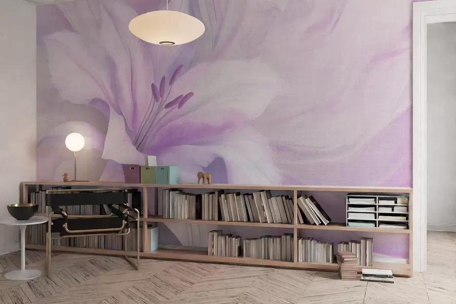 Papier peint Lily flower fluid abstraction, floral, couleurs violettes w04006v1