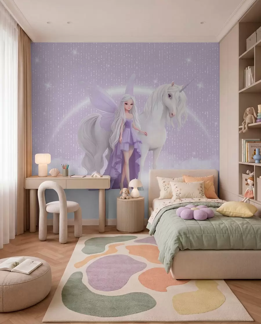 Papier peint Licorne sous les étoiles w03527