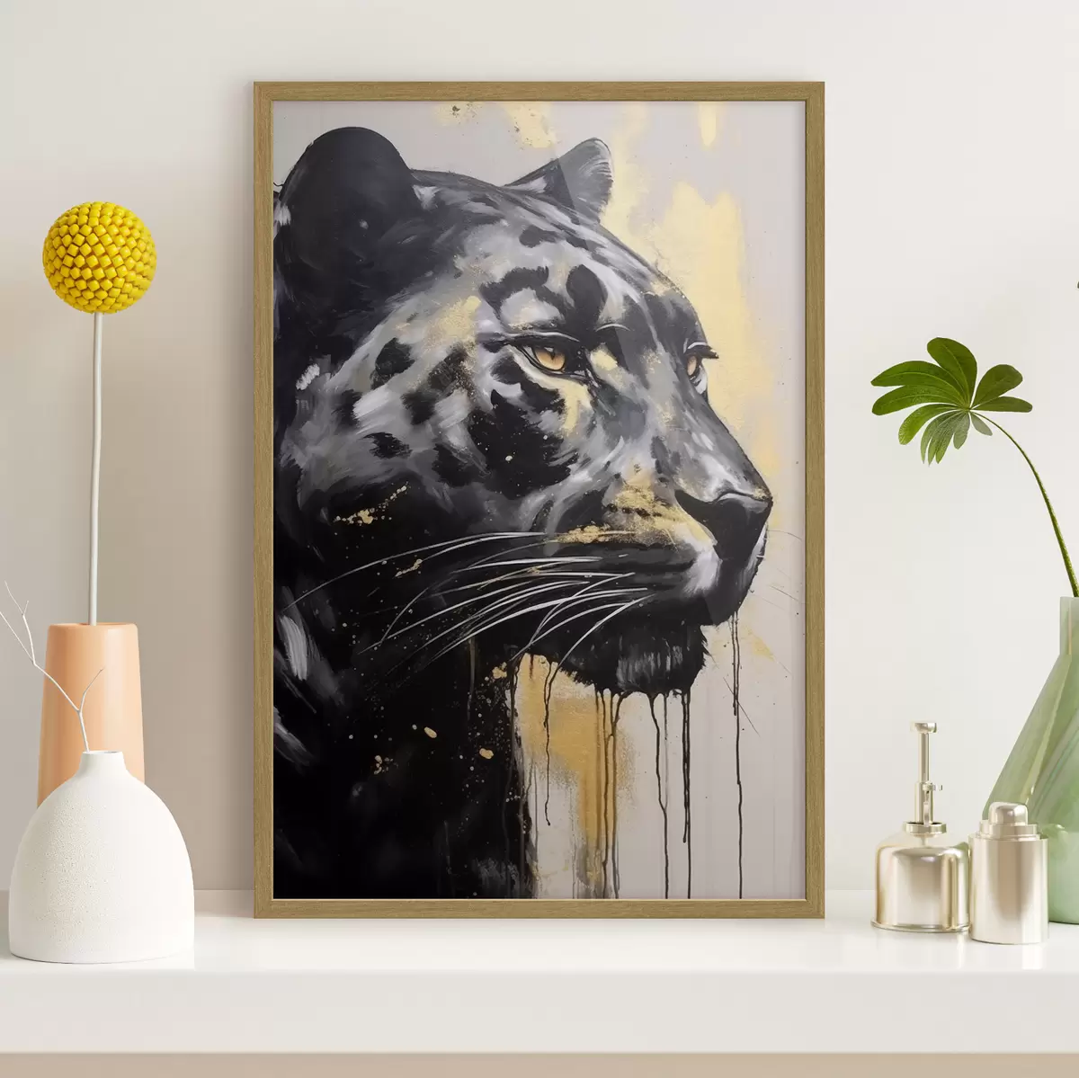 Poster Panthère noire aux yeux jaunes f44493