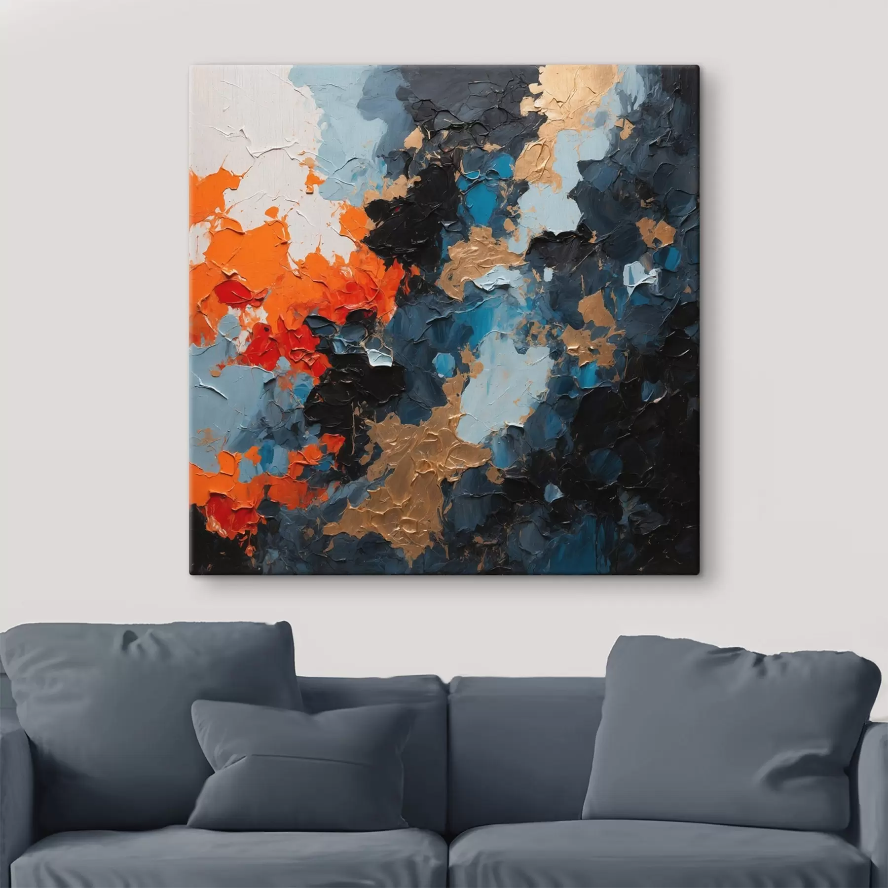 Tableau Peinture à l'huile abstraite multicolore s44431