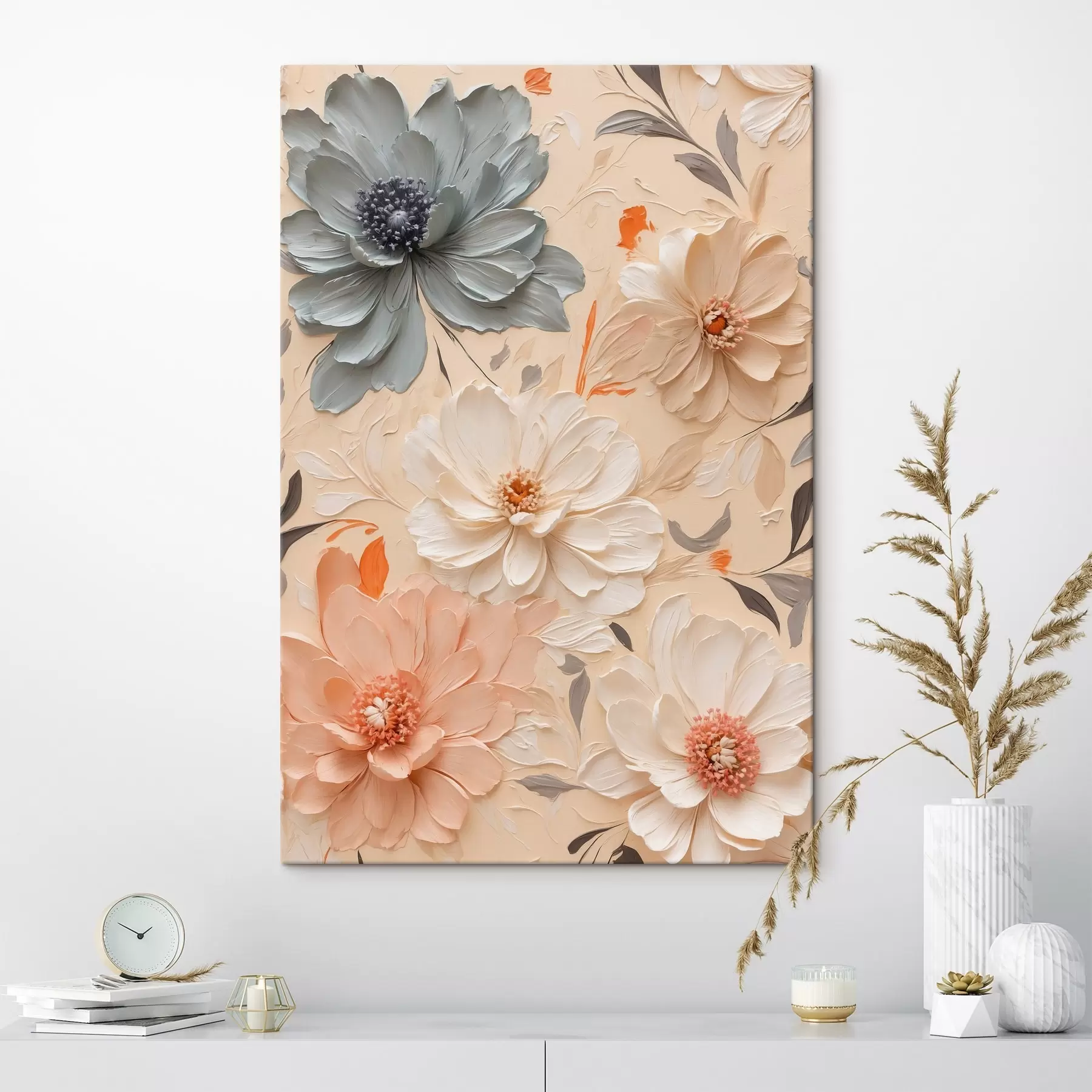 Tableau Diverses fleurs dans le style de la peinture à l'huile s44455