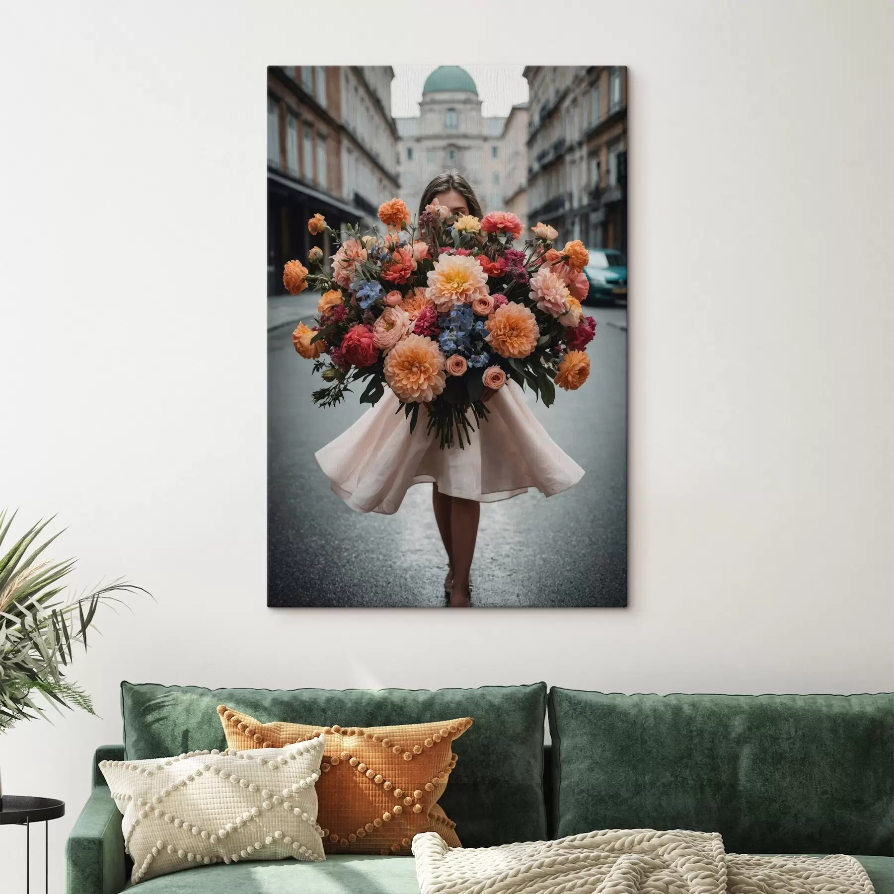Tableau Fille avec des fleurs s44474