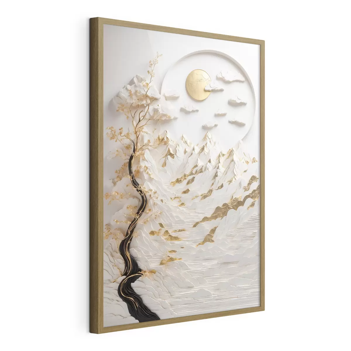 Poster Montagnes abstraites et soleil f44428